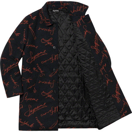 Supreme Script Logos Wool Overcoat